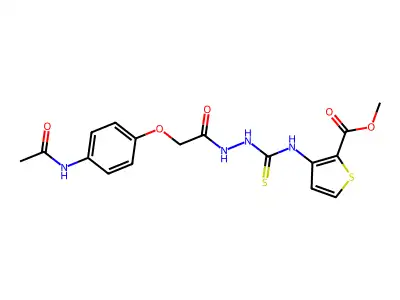 METHYL 3-((((2-(4-(ACETYLAMINO)PHENOXY)ACETYLAMINO)AMINO)THIOXOMETHYL)AMINO)THIOPHENE-2-CARBOXYLATE structure