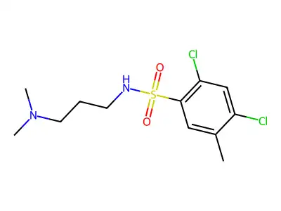 2,4-dichloro-N-[3-(dimethylamino)propyl]-5-methylbenzenesulfonamide structure