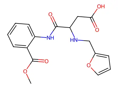 N~2~-(furan-2-ylmethyl)-N-[2-(methoxycarbonyl)phenyl]-alpha-asparagine structure