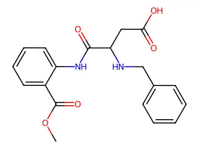 N~2~-benzyl-N-[2-(methoxycarbonyl)phenyl]-alpha-asparagine structure