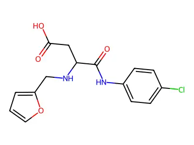 N-(4-chlorophenyl)-N~2~-(furan-2-ylmethyl)-alpha-asparagine structure