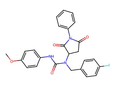 1-(2,5-Dioxo-1-phenylpyrrolidin-3-yl)-1-(4-fluorobenzyl)-3-(4-methoxyphenyl)urea structure