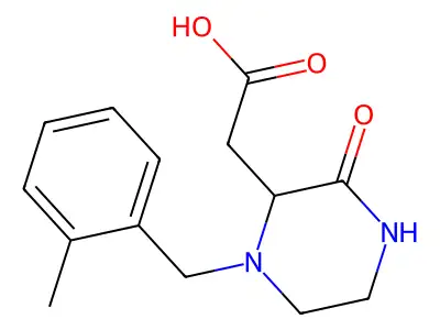 2-[1-(2-Methylbenzyl)-3-oxo-2-piperazinyl]-acetic acid structure