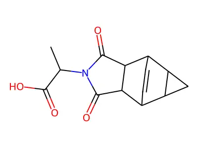 2-(1,3-dioxooctahydro-4,6-ethenocyclopropa[f]isoindol-2(1H)-yl)propanoic acid structure
