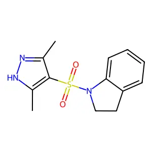 1-[(3,5-dimethyl-1H-pyrazol-4-yl)sulfonyl]-2,3-dihydro-1H-indole structure