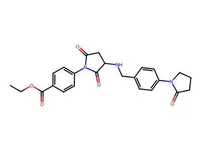 Ethyl 4-[2,5-dioxo-3-[[4-(2-oxopyrrolidin-1-yl)phenyl]methylamino]pyrrolidin-1-yl]benzoate structure