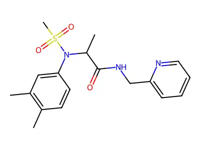 2-(3,4-dimethyl-N-methylsulfonylanilino)-N-(pyridin-2-ylmethyl)propanamide structure