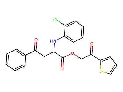 (2-oxo-2-thiophen-2-ylethyl) 2-(2-chloroanilino)-4-oxo-4-phenylbutanoate structure