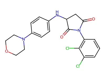 1-(2,3-Dichlorophenyl)-3-((4-morpholinophenyl)amino)pyrrolidine-2,5-dione structure