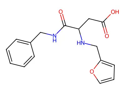 4-(Benzylamino)-3-((furan-2-ylmethyl)amino)-4-oxobutanoic acid structure