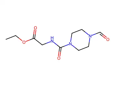Ethyl 2-[(4-formylpiperazine-1-carbonyl)amino]acetate structure