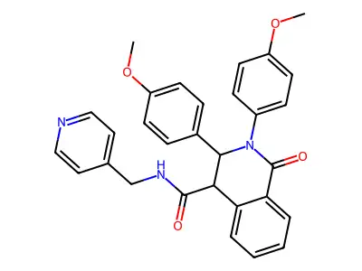 (2,3-bis(4-methoxyphenyl)-1-oxo(4-2,3,4-trihydroisoquinolyl))-N-(4-pyridylmethyl)formamide structure