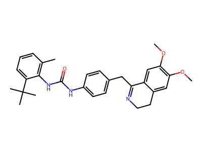 1-(4-((6,7-DIMETHOXY(3,4-DIHYDROISOQUINOLYL))METHYL)PHENYL)-3-(2-(TERT-BUTYL)-6-METHYLPHENYL)UREA structure