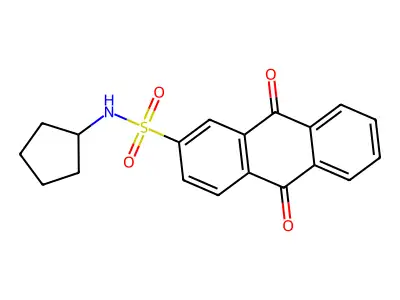 N-cyclopentyl-9,10-dioxo-9,10-dihydroanthracene-2-sulfonamide structure