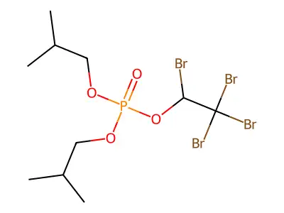 Phosphoric acid, diisobutyl 1,2,2,2-tetrabromoethyl ester structure