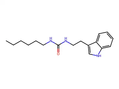 1-hexyl-3-[2-(1H-indol-3-yl)ethyl]urea structure