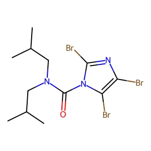 1H-Imidazole-1-carboxamide, 2,4,5-tribromo-N,N-bis(2-methylpropyl)- structure