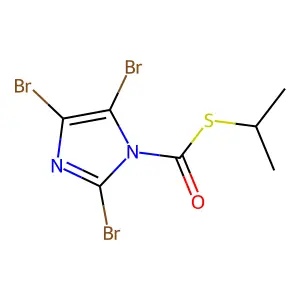 S-propan-2-yl 2,4,5-tribromoimidazole-1-carbothioate structure