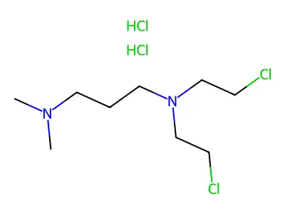 1,3-Propanediamine, N,N-bis(2-chloroethyl)-N',N'-dimethyl-, dihydrochloride structure