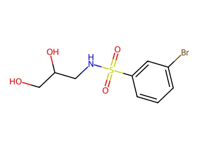 3-bromo-N-(2,3-dihydroxypropyl)benzenesulfonamide structure