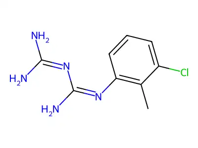 N-(3-chloro-2-methylphenyl)imidodicarbonimidic diamide structure