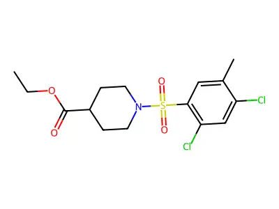 Ethyl 1-(2,4-dichloro-5-methylphenyl)sulfonylpiperidine-4-carboxylate structure