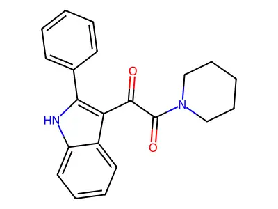 1-(2-phenyl-1H-indol-3-yl)-2-piperidino-1,2-ethanedione structure