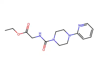 Ethyl 2-((4-(2-pyridyl)piperazinyl)carbonylamino)acetate structure