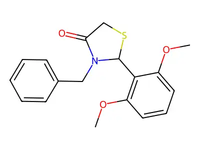 3-Benzyl-2-(2,6-dimethoxy-phenyl)-thiazolidin-4-one structure