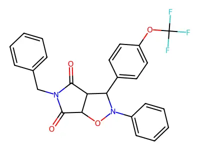 5-benzyl-2-phenyl-3-[4-(trifluoromethoxy)phenyl]dihydro-2H-pyrrolo[3,4-d][1,2]oxazole-4,6(3H,5H)-dione structure