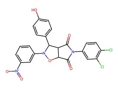 5-(3,4-dichlorophenyl)-3-(4-hydroxyphenyl)-2-(3-nitrophenyl)dihydro-2H-pyrrolo[3,4-d][1,2]oxazole-4,6(3H,5H)-dione structure