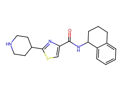 2-(4-Piperidinyl)-N-(1,2,3,4-tetrahydro-1-naphthalenyl)-4-thiazolecarboxamide structure