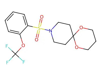 9-((2-(Trifluoromethoxy)phenyl)sulfonyl)-1,5-dioxa-9-azaspiro[5.5]undecane structure
