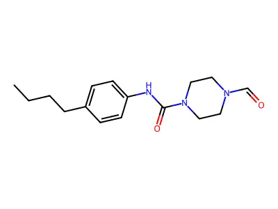 N-(4-butylphenyl)-4-formylpiperazine-1-carboxamide structure