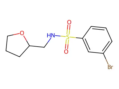 3-bromo-N-(oxolan-2-ylmethyl)benzenesulfonamide structure