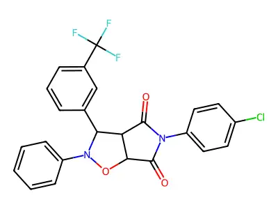 5-(4-chlorophenyl)-2-phenyl-3-[3-(trifluoromethyl)phenyl]dihydro-2H-pyrrolo[3,4-d][1,2]oxazole-4,6(3H,5H)-dione structure