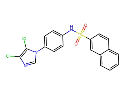 N-[4-(4,5-dichloroimidazol-1-yl)phenyl]naphthalene-2-sulfonamide structure