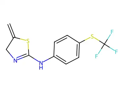 5-methylidene-N-[4-(trifluoromethylsulfanyl)phenyl]-4H-1,3-thiazol-2-amine structure