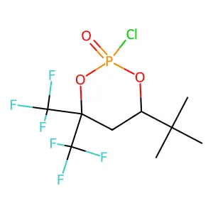 6-tert-Butyl-2-chloro-2-oxo-4,4-bis(trifluoromethyl)-4H-1,3,2-dioxaphosphine structure