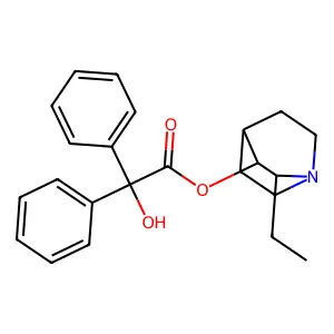 3-Quinuclidinol, 2-ethyl-, benzilate (ester) structure