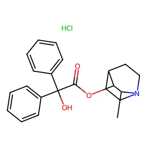 3-Quinuclidinol, 2-methyl-, benzilate (ester), hydrochloride structure