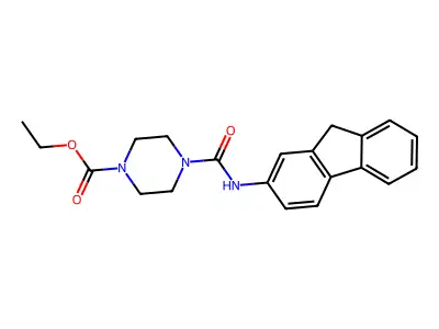 Ethyl 4-(9H-fluoren-2-ylcarbamoyl)piperazine-1-carboxylate structure