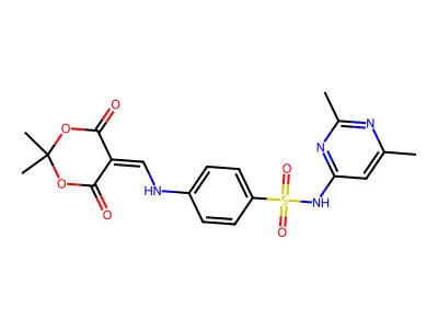 5-(((4-(((2,6-DIMETHYLPYRIMIDIN-4-YL)AMINO)SULFONYL)PHENYL)AMINO)METHYLENE)-2,2-DIMETHYL-1,3-DIOXANE-4,6-DIONE structure
