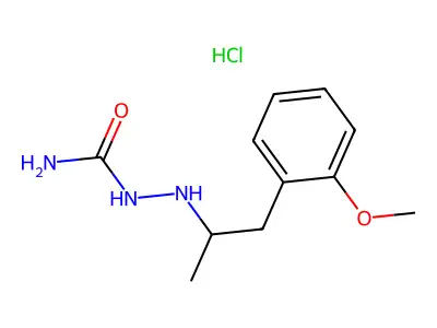 Semicarbazide, 1-(o-methoxy-alpha-methylphenethyl)-, hydrochloride structure