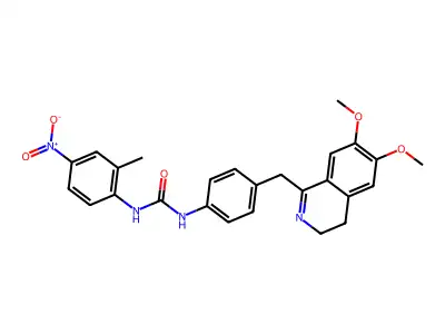 1-(4-((6,7-DIMETHOXY(3,4-DIHYDROISOQUINOLYL))METHYL)PHENYL)-3-(2-METHYL-4-NITROPHENYL)UREA structure