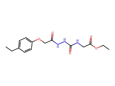 Ethyl 2-((N-(2-(4-ethylphenoxy)acetylamino)carbamoyl)amino)acetate structure