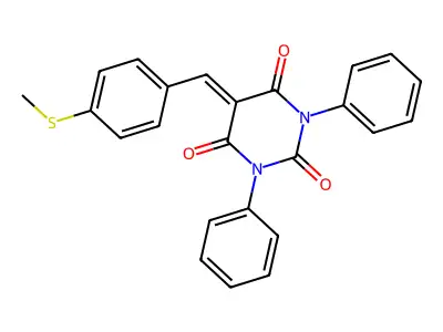 5-[(4-Methylsulfanylphenyl)methylidene]-1,3-diphenyl-1,3-diazinane-2,4,6-trione structure