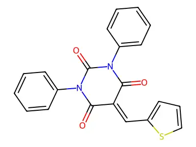 1,3-Diphenyl-5-(thiophen-2-ylmethylidene)-1,3-diazinane-2,4,6-trione structure