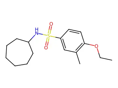 N-cycloheptyl-4-ethoxy-3-methylbenzenesulfonamide structure