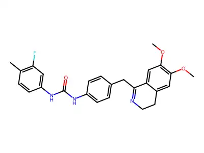 1-(4-((6,7-DIMETHOXY(3,4-DIHYDROISOQUINOLYL))METHYL)PHENYL)-3-(3-FLUORO-4-METHYLPHENYL)UREA structure